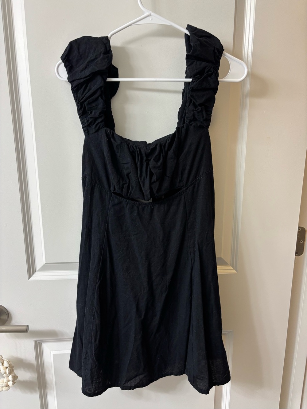 Free People Black Bom Bom Island Mini Dress